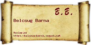 Belcsug Barna névjegykártya